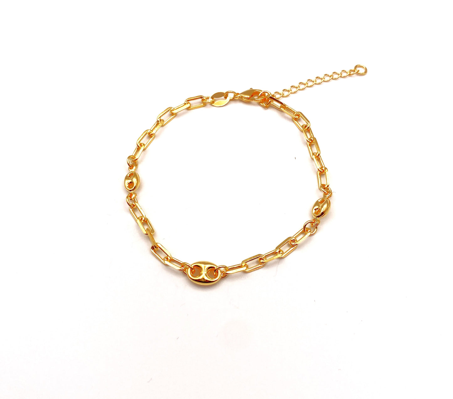Dainty paperclip mariner bracelet