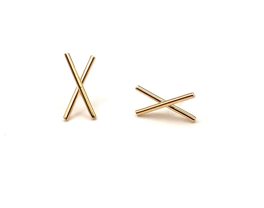 X shape earrings