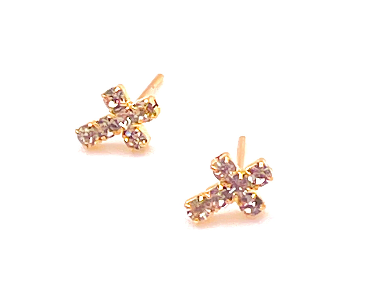 Mini cross earrings