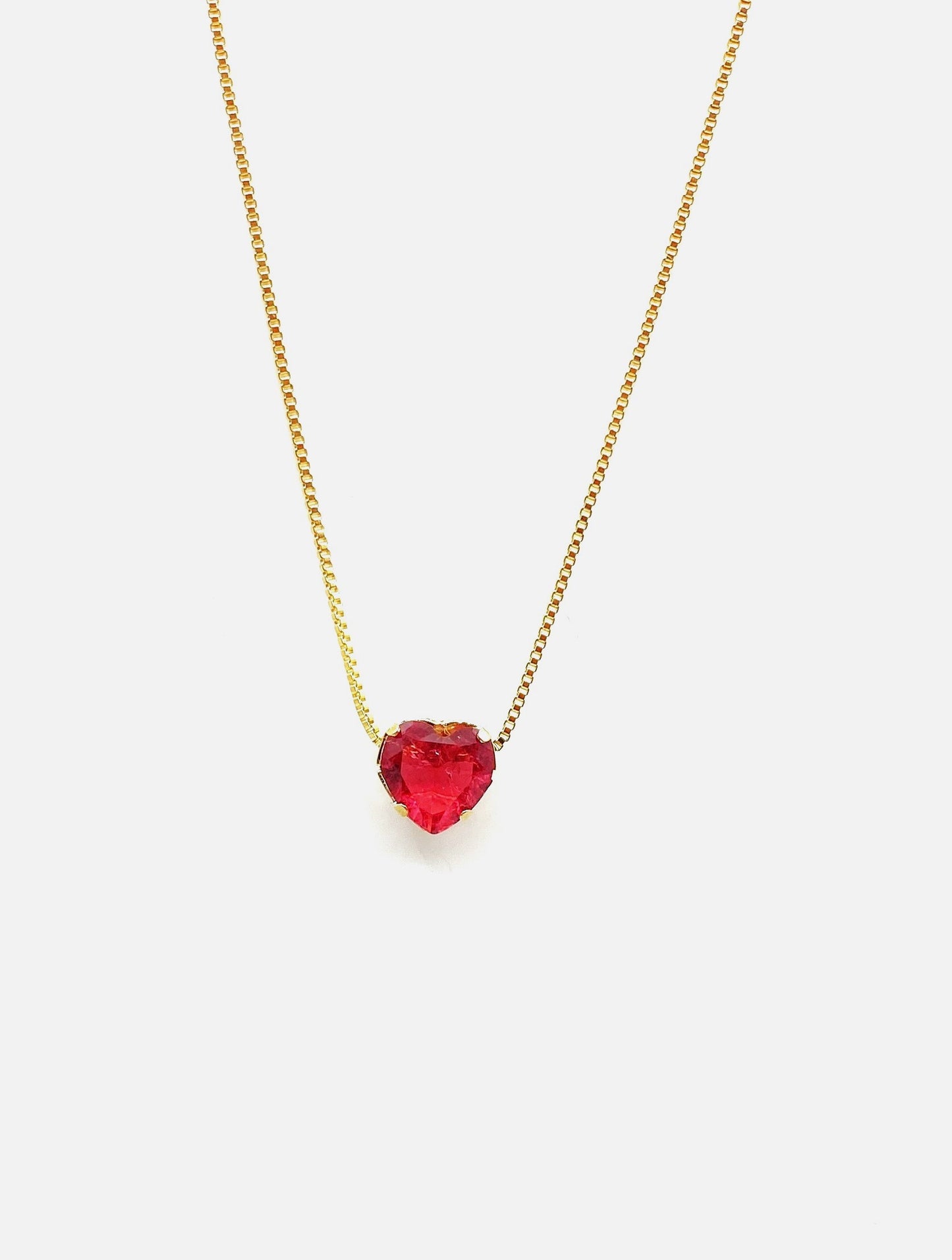 Pink heart necklace