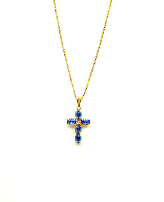 Blue crystal cross