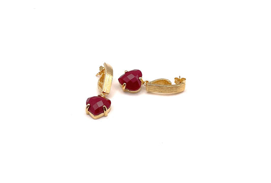Red heart earrings