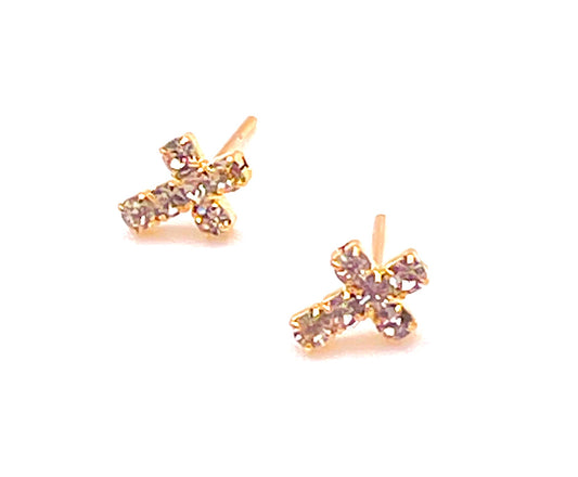 Mini cross earrings
