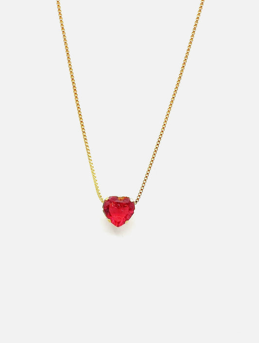 Pink heart necklace