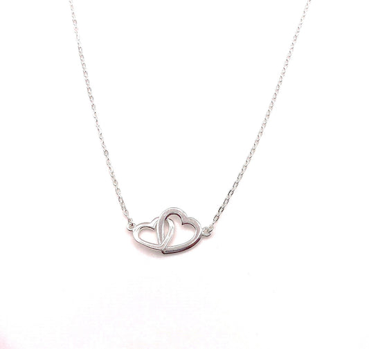 Linked hearts necklace